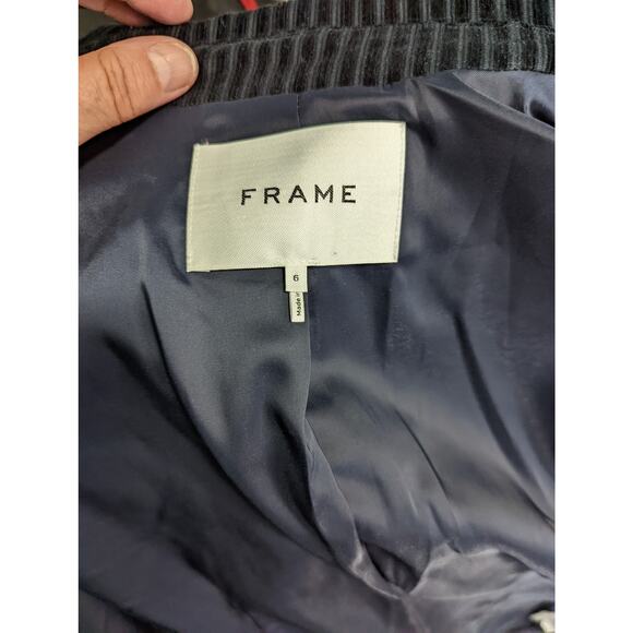 Frame Fine Variegated  Blazer Navy Twilight Corduroy Striped NWOT Women's  6 - Picture 3 of 10